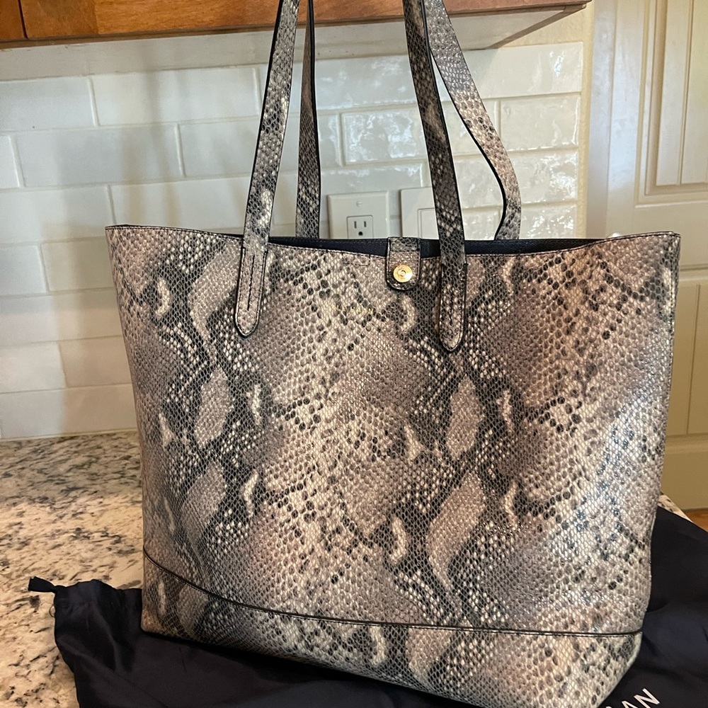 Cole Haan tote bag. Snake skin print